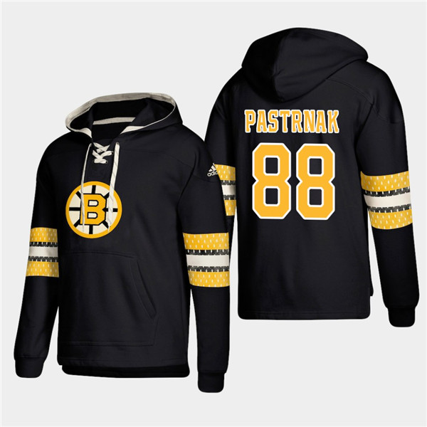 Men's Black Boston Bruins #88 David Pastrnak All Stitched Sweatshirt Hoodie